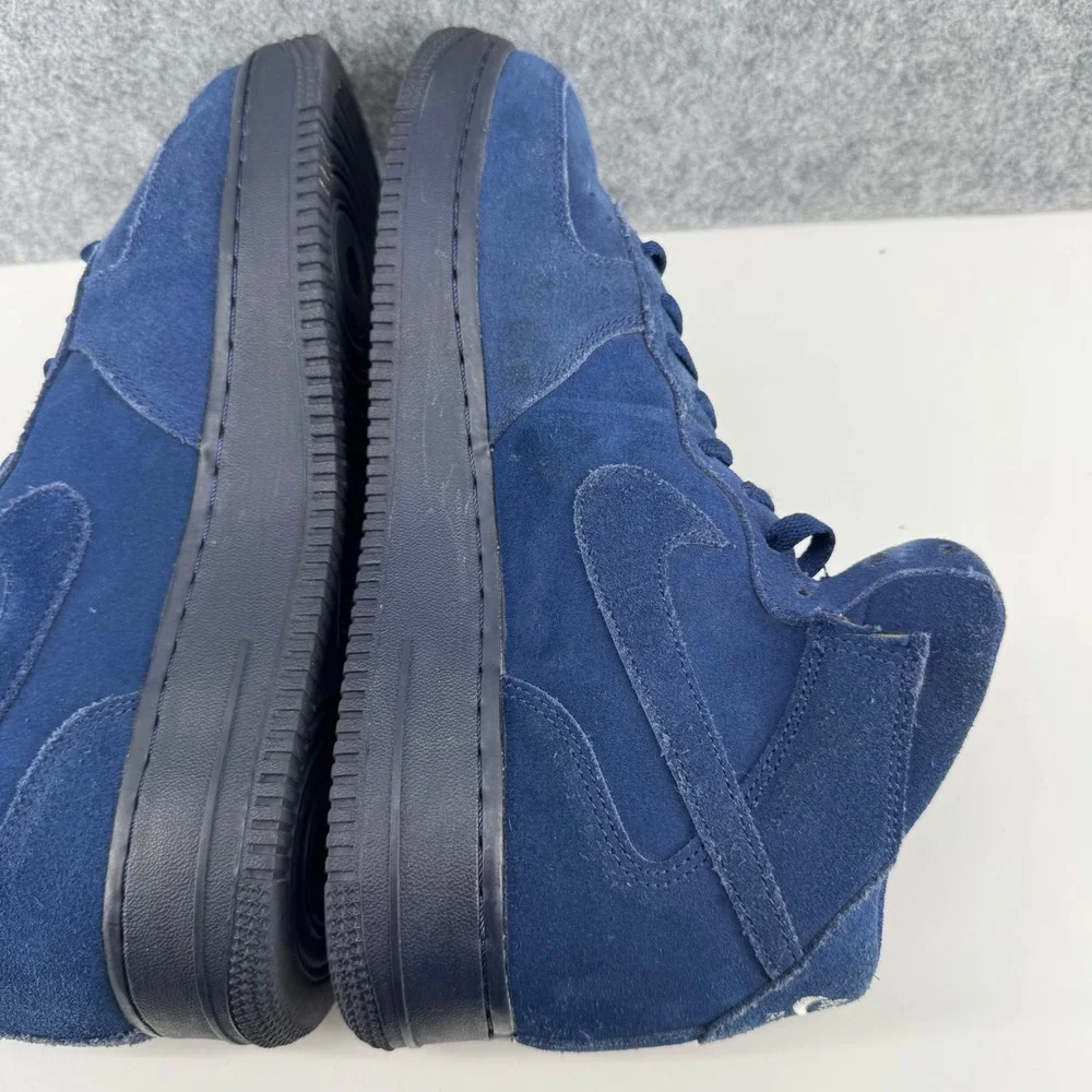 Nike Air Force 1 Mid Mens 10.5 Navy Blue Suede Sneakers 315123-410